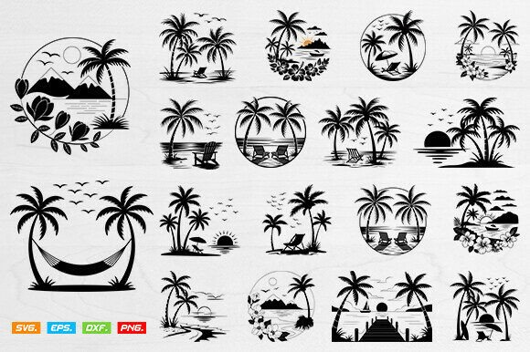 Download Beach Scene Svg Palm Tree Svg Bundle - Premium Resources
