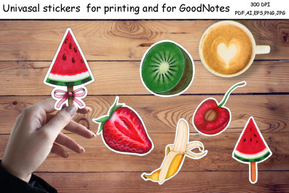Download Planner Stickers Summer Fruits.Digital - Planner stickers summer Collection