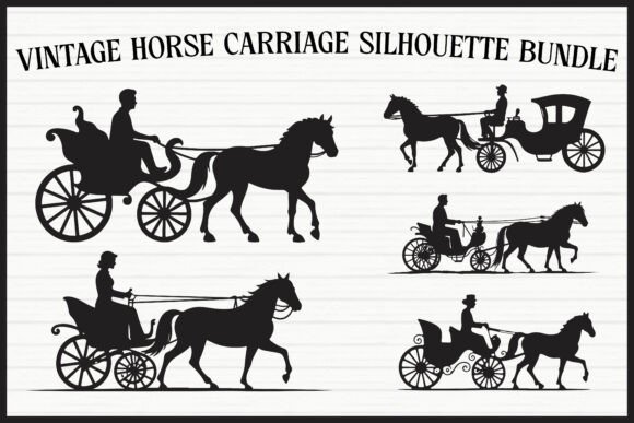 Download Vintage Horse Carriage Clipart Set - Clipart set Collection