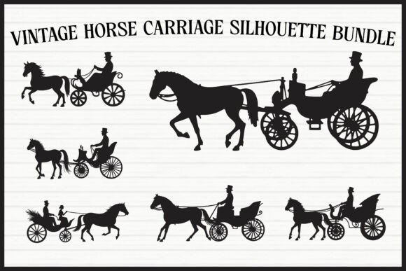 Download Vintage Horse Carriage Clipart Set - Clipart set Collection