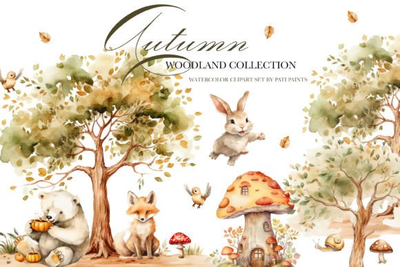 Download Autumn Woodland Animals Clipart Set - Clipart set Collection