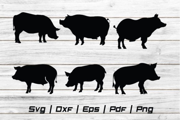 Download Cute Pig Farm Animal Silhouette Svg - Animal silhouette svg Collection