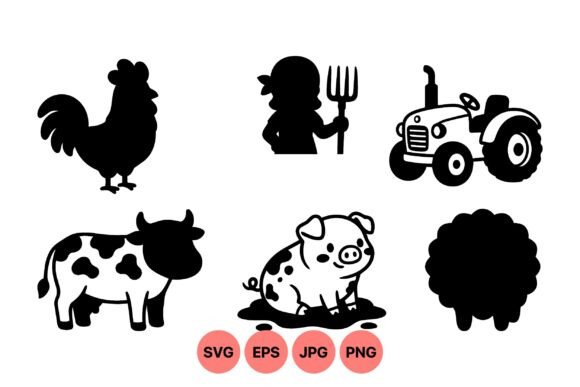 Download Farm Animal Silhouette SVG Set - Animal silhouette svg Collection