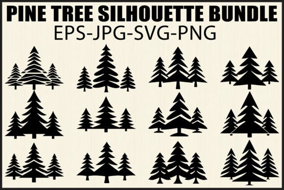 Download Rustic Pine Tree Forest SVG Clipart Set - Clipart set Collection