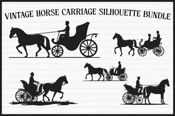 Download Vintage Horse Carriage Clipart Set - Clipart set Collection