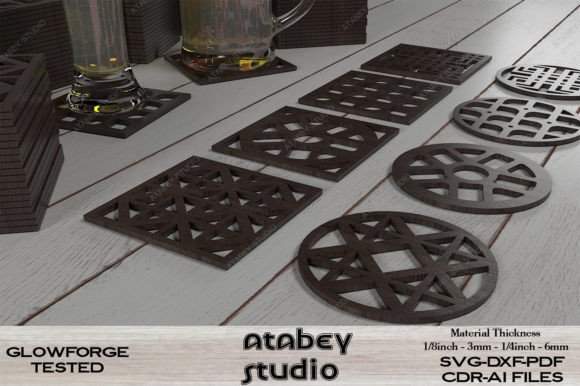Download Coaster Laser Cut / Glowforge SVG Files - Glowforge svg Collection