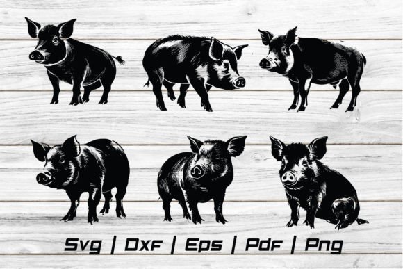 Download Cute Pig Farm Animal Silhouette Svg - Animal silhouette svg Collection